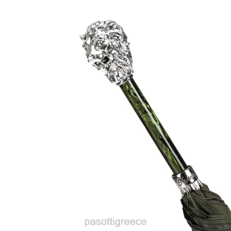 ομπρέλα | PASOTTI 478 6768-6 w37pv - πράσινη ομπρέλα ασημί λαβή λιονταριού 2N6B879 άνδρες